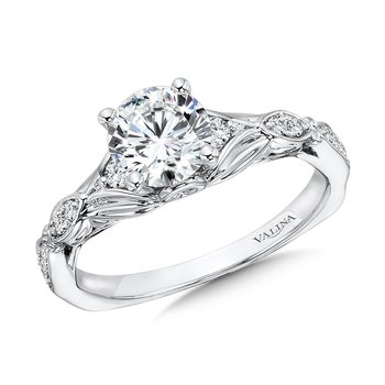 Vintage Tapered Diamond Engagement Ring  R1074W