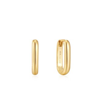 Gold Oval Hoop Earrings  E048-04G