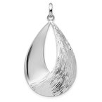 Leslie's Sterling Silver Radiant Esse RH-plat Polish/Textured Pendant QLF607