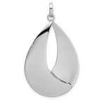 Leslie's Sterling Silver Radiant Esse RH-plat Polish/Textured Pendant QLF607