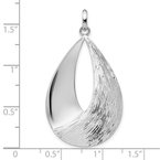 Leslie's Sterling Silver Radiant Esse RH-plat Polish/Textured Pendant QLF607