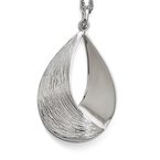Leslie's Sterling Silver Radiant Esse RH-plat Polish/Textured Pendant QLF607