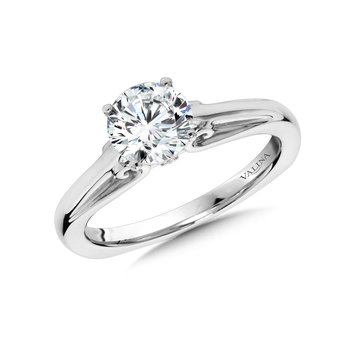 Diamond Solitaire Engagement Ring w/ Spiral Undergallery R1044W