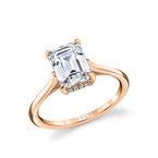 Sylvie Round Cut Solitaire Hidden Halo Engagement Ring - Carter S2683