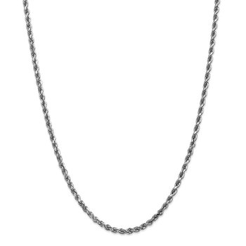 14K White Gold 4mm Diamond-Cut Rope Chain 7072