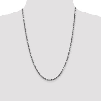 14K White Gold 4mm Diamond-Cut Rope Chain 7072