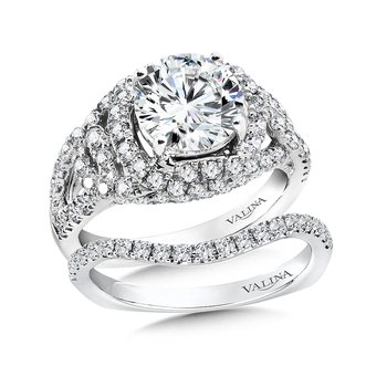 Diamond Split Shank Engagement Ring R9849W