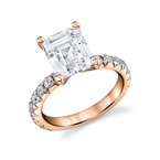 Sylvie Round Cut Classic Wide Band Engagement Ring - Marlise S2793
