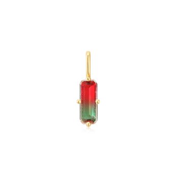 Gold Faceted Red Charm NC048-05G