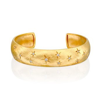 Handcrafted Stars Diamond Cuff Bracelet 7166