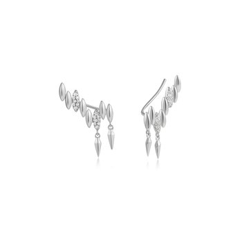 Silver Spike Climber Stud Earrings E051-03H