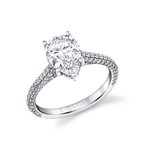 Sylvie Pear Shape Hidden Halo Pave Engagement Ring - Peighton S2433