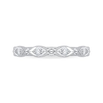 14K White Gold Round Diamond Wedding Band CA0043BQ-37W