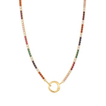 Gold Rainbow Chain Connector Necklace  N048-08G