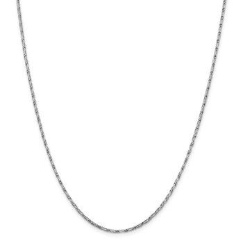 14K White Gold 1.6mm D/C Long Link Franco Chain 7223