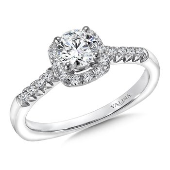 Cushion Shape Halo Diamond Engagement Ring RQ9374W