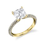 Sylvie Cushion Cut Classic Pave Engagement Ring - Braylin S2633