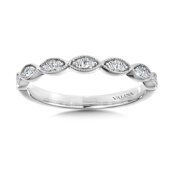 Scalloped Milgrain Diamond Wedding Band R1126BW-SR