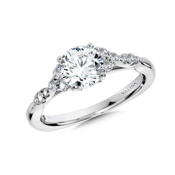 Tapered Engagement Ring w/ Diamond Undergallery R1037W