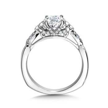 Tapered Engagement Ring w/ Diamond Undergallery R1037W