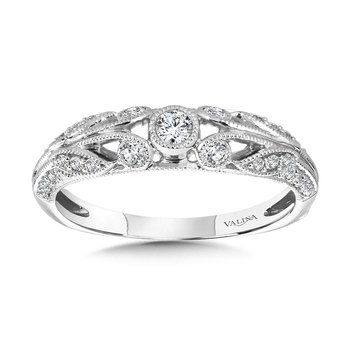 Vintage Milgrain & Filigree Accented Diamond Wedding Band R1170BW