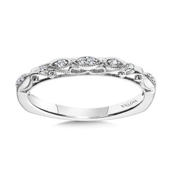 Vintage Milgrain & Filigree Accented Diamond Wedding Band R1157BW