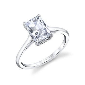 Round Cut Solitaire Hidden Halo Engagement Ring - Carter S2683