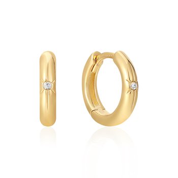 Gold Star Huggie Hoop Earrings E048-02G