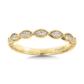 Scalloped Milgrain Diamond Wedding Band R1127BY-SR
