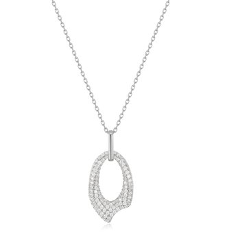 Silver Pavé Arrow Pendant Necklace N051-02H