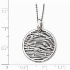 Leslie's Sterling Silver RH-plated Polished Preciosa Crystal Pendant QLF638