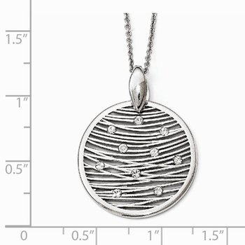 Sterling Silver RH-plated Polished Preciosa Crystal Pendant QLF638
