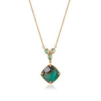  14K Strawberry Gold® Peacock Aquaprase™ 5 3/8 cts. Necklace BVGM 39