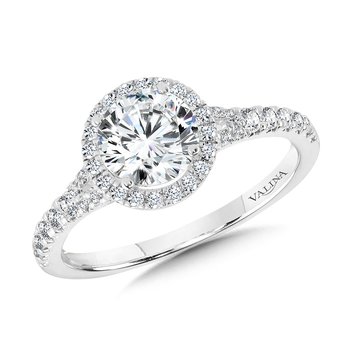 Round Split Shank Halo Engagement Ring  R1122W-SR