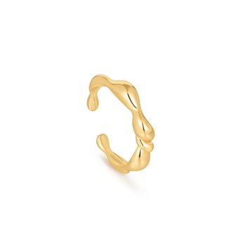 Gold Twisted Wave Adjustable Ring R050-01G