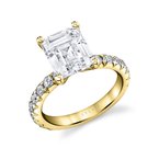 Sylvie Round Cut Classic Wide Band Engagement Ring - Marlise S2793