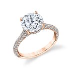 Sylvie Pear Shape Hidden Halo Pave Engagement Ring - Peighton S2433