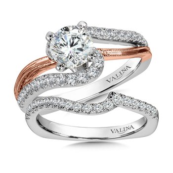 Diamond Split Shank Engagement Ring R9883WP