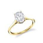 Sylvie Round Cut Solitaire Hidden Halo Engagement Ring - Carter S2683