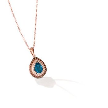  14K Strawberry Gold® Deep Sea Blue Topaz™ 3/4 cts. Pendant TRBQ 27