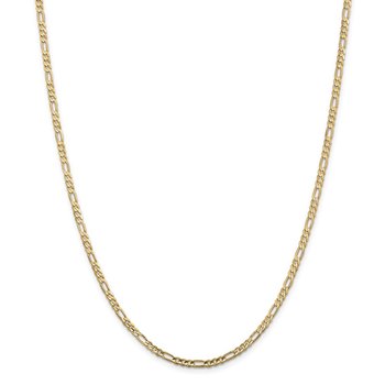10K 3mm Concave Figaro Chain Anklet 8208