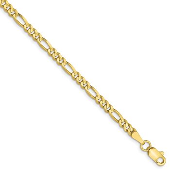 10K 3mm Concave Figaro Chain Anklet 8208