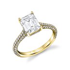 Sylvie Pear Shape Hidden Halo Pave Engagement Ring - Peighton S2433