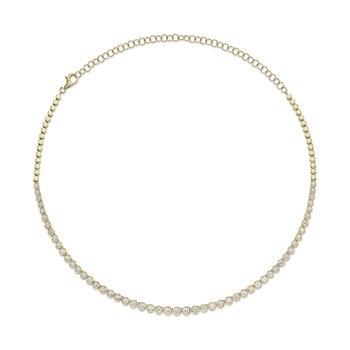 3.53Ct 14K Y/G Diamond Bezel Tennis Necklace SC55021358V2Z