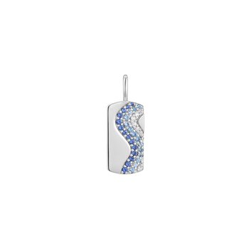 Silver Wave Blue Sparkle Charm NC048-18H