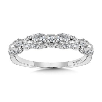 Vintage Milgrain & Filigree Accented Diamond Wedding Band R1168BW