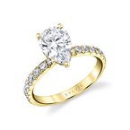 Sylvie Round Cut Classic Wide Band Engagement Ring - Malencia S2993