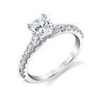 Sylvie Round Cut Classic Engagement Ring - Veronique S1860