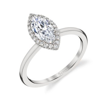Cushion Cut Solitaire Halo Engagement Ring - Elsie S1993