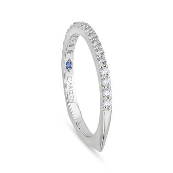 Round Diamond Half-Eternity Wedding Band with Euro Shank In 14K White Gold CA0039B-37W